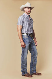 Men's Embroidered Straight Jeans