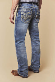 Men's Embroidered Straight Jeans