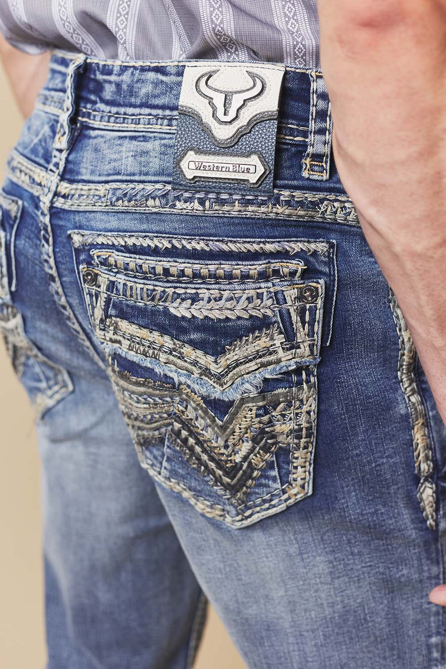 Men's Embroidered Straight Jeans