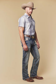 Men's Embroidered Straight Jeans